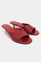 Castiel Red Rustic Patterned Round Toe Women's Thin Heeled Slippers - 4