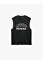 Straight Fit Printed Crew Neck Sleeveless Sports Tank Top