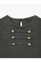 Button Detailed Crew Neck Sleeveless Pleated Dress - 7
