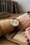 Gold Case Men's Wristwatch |   40 mm Case, Brown Leather Strap, Stylish Design - 3