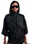 Black Beaded Embroidered Stand Collar Jacket 9773 - 4