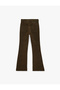High Waist Slim Fit Cotton Spanish Leg Leopard Print Trousers - Flare Jeans - 6