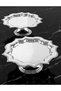 Luxury 2-Piece Star Patterned Silver Footed Cake, Pastry, Cookie, Dessert, Treat, Dowry Presentation and Serving Stand
