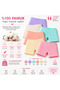 Girl's Jacquard Heart Patterned Boxer Briefs 6-Pack 100% Cotton Soft and Stretchy Ages 3-4 / 9-10 - 7
