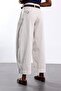 Beige Wide Leg Trousers with Front Stitching Detail 031726 - 6