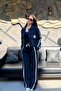Women's Striped Technical Fabric Detailed Jacket-Pants Set Sun450 - 6