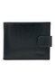 Horizontal Model Genuine Leather Classic Men's Wallet with Coin Compartment Black
