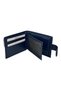 Horizontal Model Genuine Leather Classic Men's Wallet with Coin Compartment Navy Blue - 2