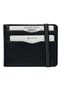 Elastic, Double-Folded, Transparent Internal Compartments, Horizontal Model, Genuine Leather, Sports Men's Wallet, Black