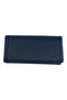 Genuine Leather Handheld Portfolio Wallet with Phone Slot and Magnetic Closure, Navy Blue
