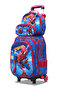 Spiderman Kids 3 Pcs Set (Trolly School Bag, Lunch Bag, Pencil Pouch) Rolling Backpack with Wheels, Convertible, Large Capacity, Side Pockets
