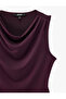 Slim Fit Sleeveless Draped Collar Undershirt - 3