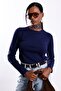 Navy Blue Crew Neck Basic Knitwear 190870 - 2