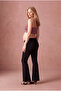 Maternity Knitted Black Spanish Flared High Waist Pants with Front Stitching Detail Jessica - 4