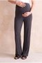 Maternity Viscose Blended Black Straight-Leg High-Waist Trousers with Abdominal Support Paulla - 2
