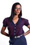 Navy Blue Short Sleeve Knitwear Cardigan 5355 - 2