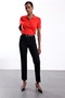 Red Polo Collar Short Sleeve Knitwear 140616 - 3