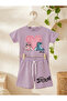 Stitch Printed Heart Pattern Shorts and Top Summer Girls' Set - 2