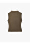 Slim Fit Viscose Blended Sleeveless High Neck Undershirt