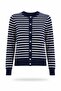 Navy Blue Striped Lyocell Yarn Cardigan 5880