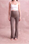 Maternity Viscose Blended Mink Straight Leg High Waist Trousers with Abdominal Support Lauren - 3