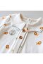 100% Cotton Unisex Long Sleeve Overalls with Booties - White - 3