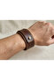 Genuine Leather Handcrafted Metal Clasp, Stitched Bracelet, 3cm Wide