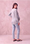 Maternity Viscose Blended Gray Melange Long Sleeve Wide Collar Printed T-Shirt Teagen - 5