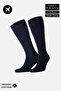 Unisex Organic Cotton Flight and Pilot Knee Socks with Special Firming Technology, Navy Blue - 3