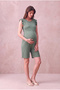 Maternity Modal Cotton Laurel Green Ruffle Detailed Short Sleeve Crew Neck Culotte Leg Jumpsuit Tatum - 3