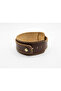 Genuine Leather Handcrafted Metal Clasp, Stitched Bracelet, 3cm Wide - 6