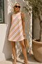 - Retro Striped Pattern A-Line Mini Dress - 5