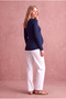 Maternity Modal Navy Blue Long Sleeve Wide Collar Pocket Detailed T-Shirt Wynn - 4