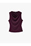 Slim Fit Sleeveless Draped Collar Undershirt