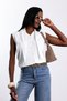 Ecru Scarf Detailed Knitwear Vest 5431 - 3