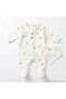 100% Cotton Unisex Long Sleeve Overalls with Booties - White