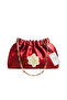 Red Satin Royale Series Handmade Custom Design Drawstring Bag with Chain Handle, for Evening Dress, Wedding, Engagement, Celebration, Event, Casual.. 67