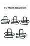 Mey Import ®   Black Metal Wc Paper Holder Adhesive Toilet Paper Roll Holder 5 Piece Advantageous Set