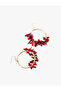 Beaded Hoop Dangle Earrings - 3