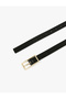 Faux Leather Belt with Metal Buckle Detail - 3
