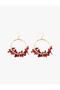 Beaded Hoop Dangle Earrings