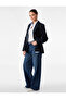 Viscose Blended Long Sleeve Buttoned Double Breasted Collar Striped Jacket