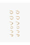 Stone Detailed 6-Piece Hoop Earring Set