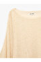 Comfortable Fit Crew Neck Glittery Knitwear Poncho - 3