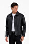 Men's Classic Collar Black Leather Jacket Premium Quality