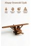 Natural Wooden Toy Airplane - Educational and Healthy Wooden Model Airplane - Colorful and Natural Wooden Plaything