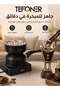 موقد فحم كهربائي 450 واط وموقد صغير لبدء تشغيل فحم الشيشة مع تحكم في الحرارة وضمان لمدة عامين - أسود - 2