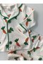 Carrot printed buttoned soft pajama set - 3