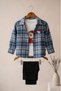 100% Cotton Woodcutter Shirt Seasonal Three-Piece Set 6-9-12-18 Months Men's Blue - 2