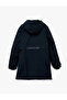Long Sleeve Printed Pocketed Snap Button Detailed Zippered Hooded Parka - 5